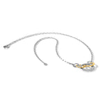 Stainless Steel Polished Yellow IP CZ Circle Necklace
