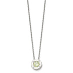 Chisel Stainless Steel Polished CZ August Birthstone Circle Pendant on a 20 inch Multi-Link Chain Necklace