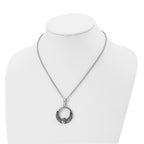 Chisel Stainless Steel Antiqued and Polished Claddagh Pendant on a 18 inch Cable Chain Necklace