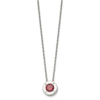 Chisel Stainless Steel Polished CZ January Birthstone Circle Pendant on a 20 inch Multi-Link Chain Necklace