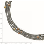 Stainless Steel Polished Rose and Yellow IP-plated Mesh 20.5in Necklace