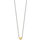 Chisel Stainless Steel Polished Yellow IP-plated Heart on a 16 inch Cable Chain Necklace