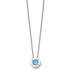 Chisel Stainless Steel Polished CZ December Birthstone Circle Pendant on a 20 inch Multi-Link Chain Necklace