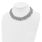 Stainless Steel Polished Braided Mesh w/3.5in ext. 16in Necklace
