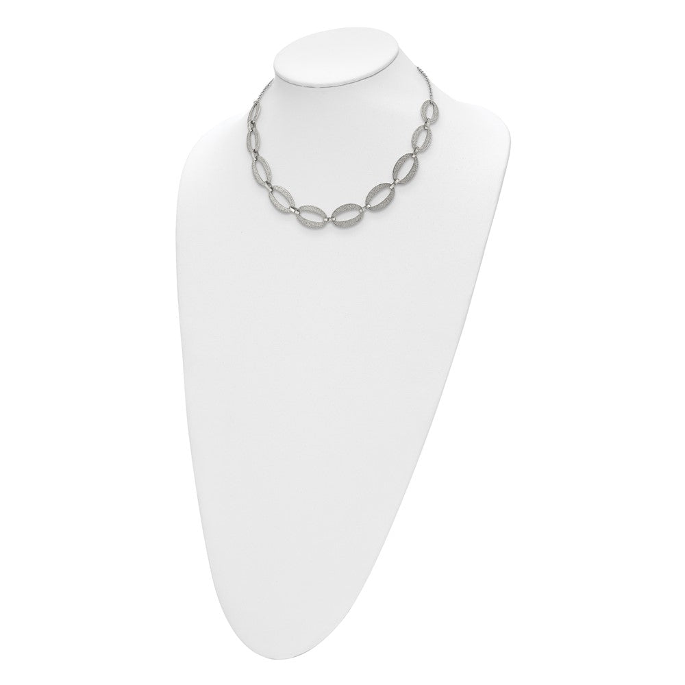 Stainless Steel Polished Laser Cut w/ ext Necklace