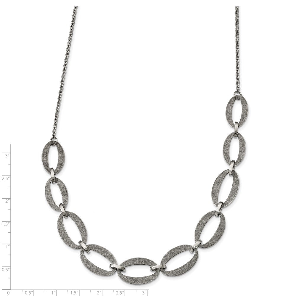 Stainless Steel Polished Laser Cut w/ ext Necklace