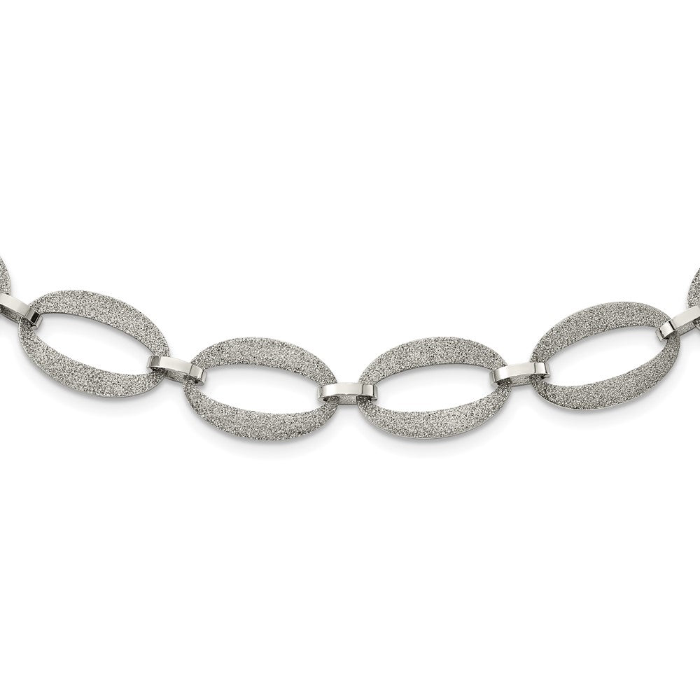 Stainless Steel Polished Laser Cut w/ ext Necklace