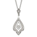 Stainless Steel Polished & Textured Dangle w/2in ext Necklace