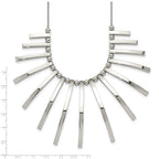 Chisel Stainless Steel Polished Bars and Beads on a 19 inch Snake Chain with a 2 inch Extension Necklace