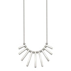 Chisel Stainless Steel Polished Bars and Beads on a 15.75 inch Snake Chain with a 1 inch Extension Necklace
