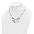 Chisel Stainless Steel Polished Bars and Beads on a 15.75 inch Snake Chain with a 1 inch Extension Necklace