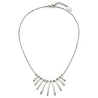 Chisel Stainless Steel Polished Bars and Beads on a 15.75 inch Snake Chain with a 1 inch Extension Necklace