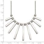 Chisel Stainless Steel Polished Bars and Beads on a 15.75 inch Snake Chain with a 1 inch Extension Necklace