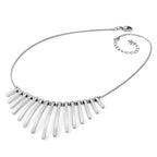 Chisel Stainless Steel Polished Bars and Beads on a 15.75 inch Snake Chain with a 1 inch Extension Necklace