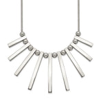 Chisel Stainless Steel Polished Bars and Beads on a 15.75 inch Snake Chain with a 1 inch Extension Necklace