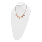 Stainless Steel Polished Rose IP-Plated Triangle Charms w/2in ext Necklace