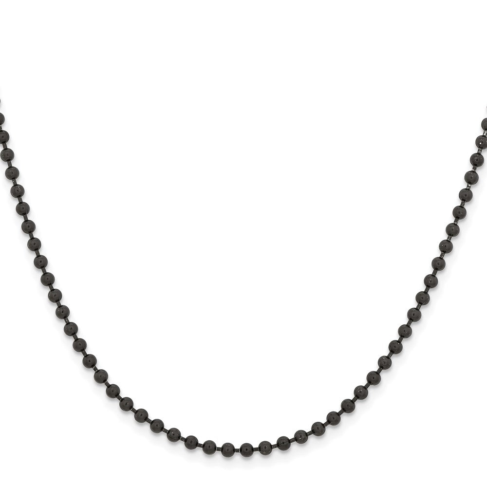Chisel Stainless Steel Polished Black IP-plated 3mm Ball Chain