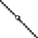 Chisel Stainless Steel Polished Black IP-plated 3mm Ball Chain