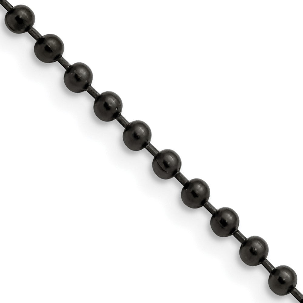 Chisel Stainless Steel Polished Black IP-plated 3mm Ball Chain