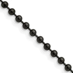 Chisel Stainless Steel Polished Black IP-plated 3mm Ball Chain