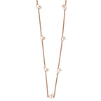 Stainless Steel Polished Rose IP-Plated Hearts 38in Necklace