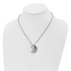 Stainless Steel Polished Hammered 18in Necklace
