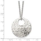 Stainless Steel Polished Hammered 18in Necklace
