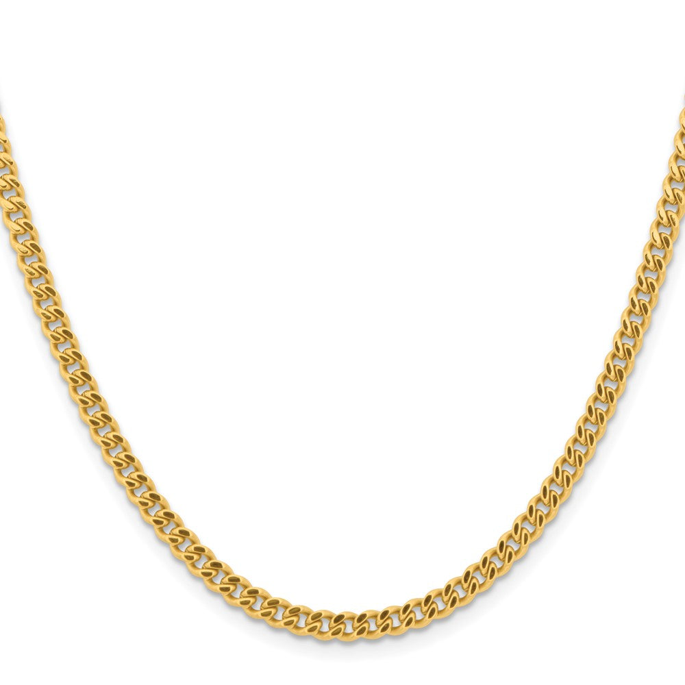 Chisel Stainless Steel Polished Yellow IP-plated 4mm Curb Chain