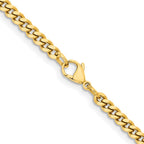 Chisel Stainless Steel Polished Yellow IP-plated 4mm Curb Chain