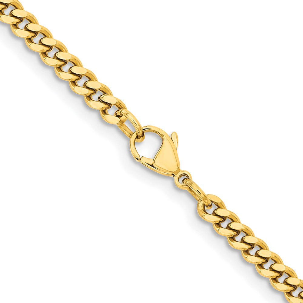 Chisel Stainless Steel Polished Yellow IP-plated 4mm Curb Chain