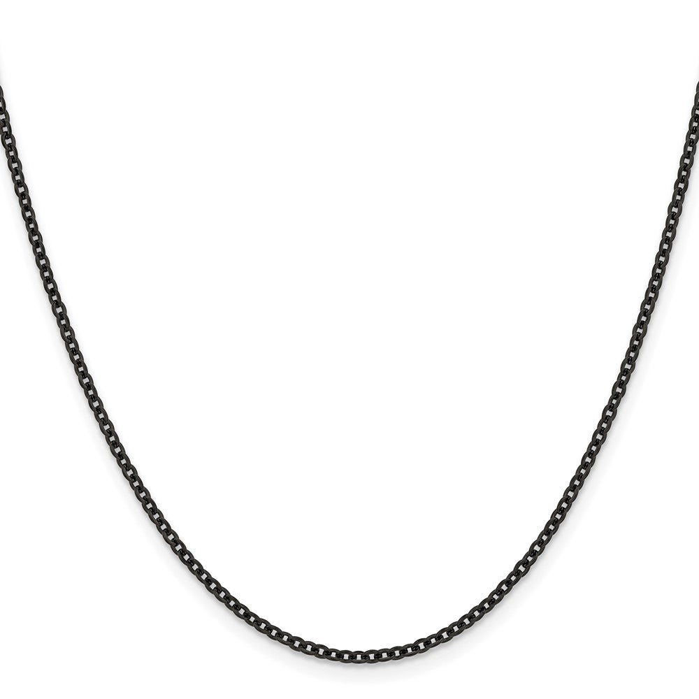 Chisel Stainless Steel Polished Black IP-plated 2.3mm Cable Chain