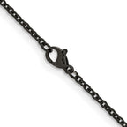 Chisel Stainless Steel Polished Black IP-plated 2.3mm Cable Chain