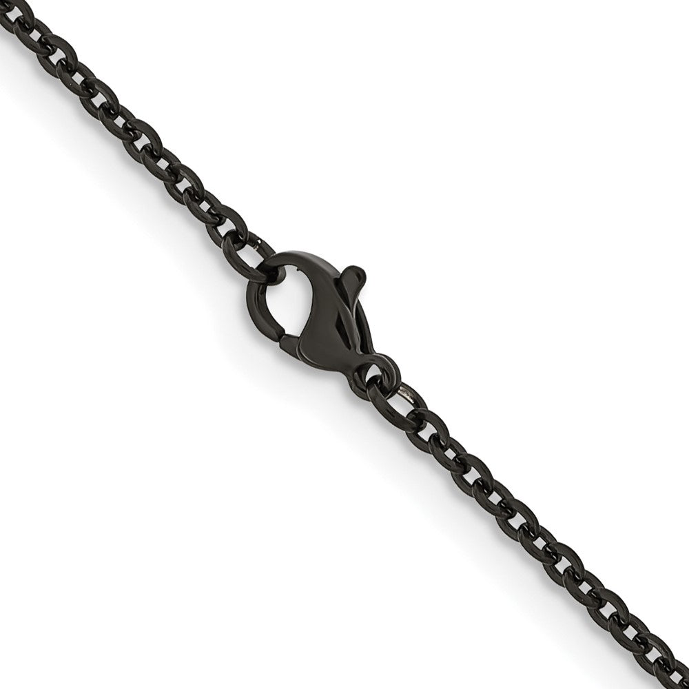 Chisel Stainless Steel Polished Black IP-plated 2.3mm Cable Chain