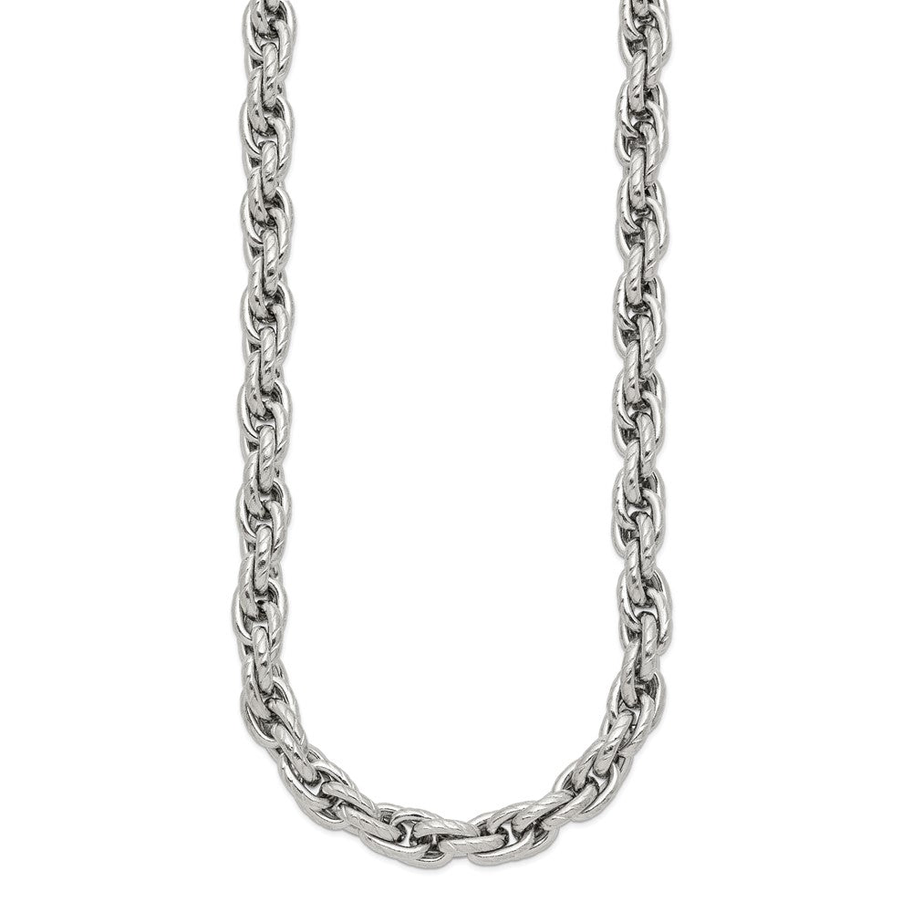 Chisel Stainless Steel Polished and Textured Fancy Rope Chain