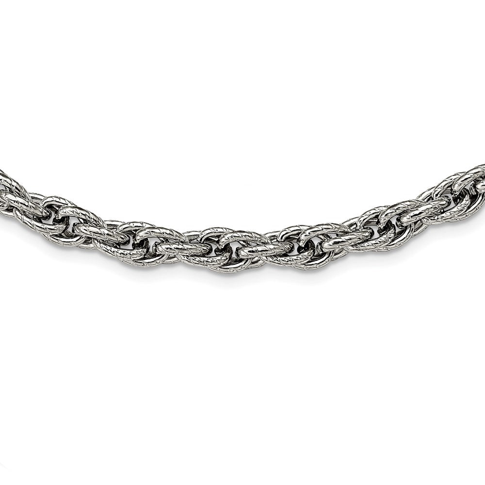 Chisel Stainless Steel Polished and Textured Fancy Rope Chain