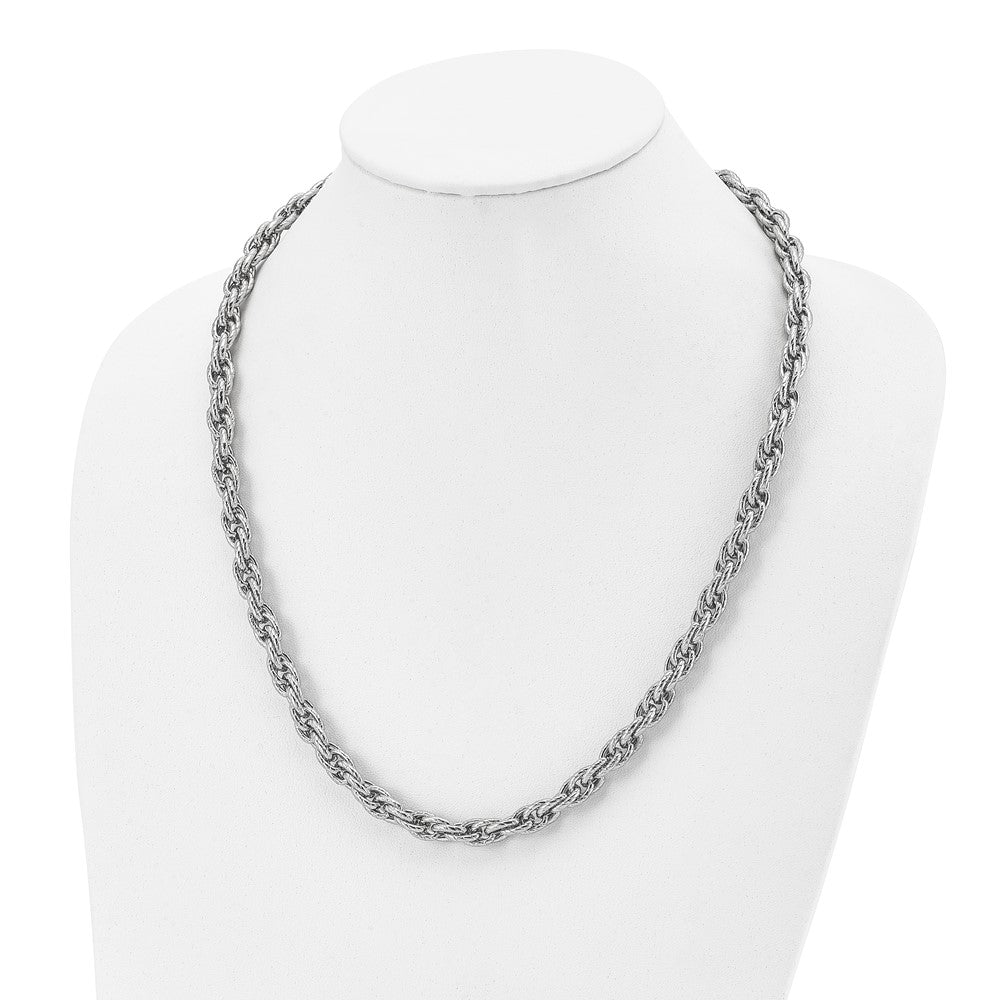Chisel Stainless Steel Polished and Textured Fancy Rope Chain