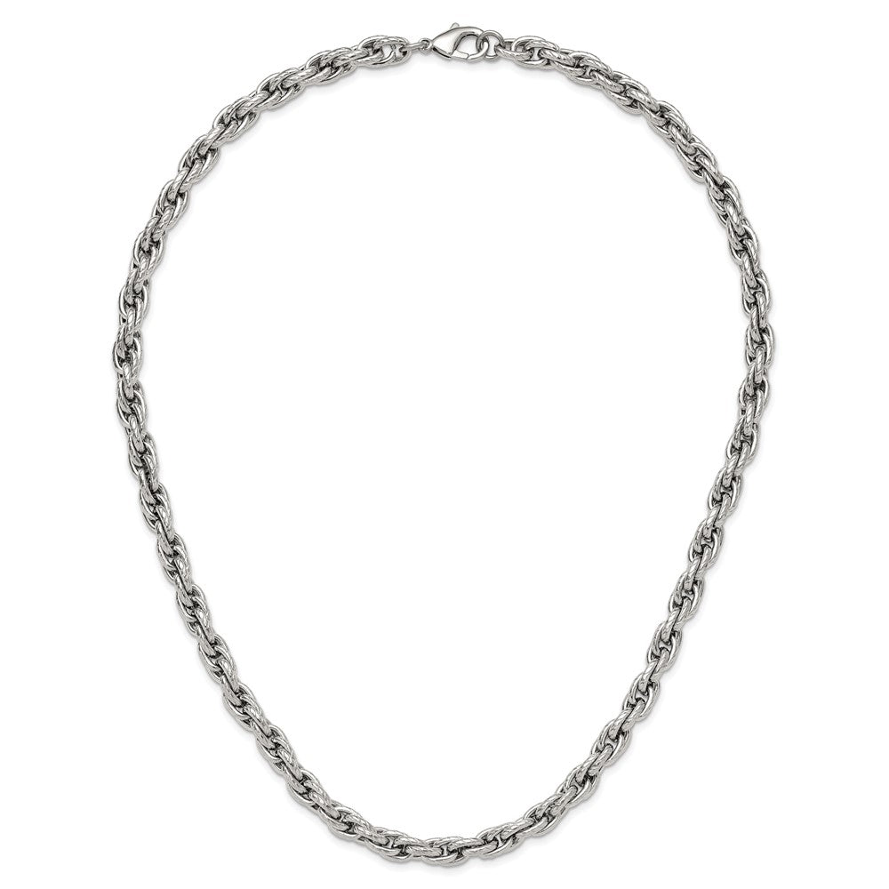 Chisel Stainless Steel Polished and Textured Fancy Rope Chain