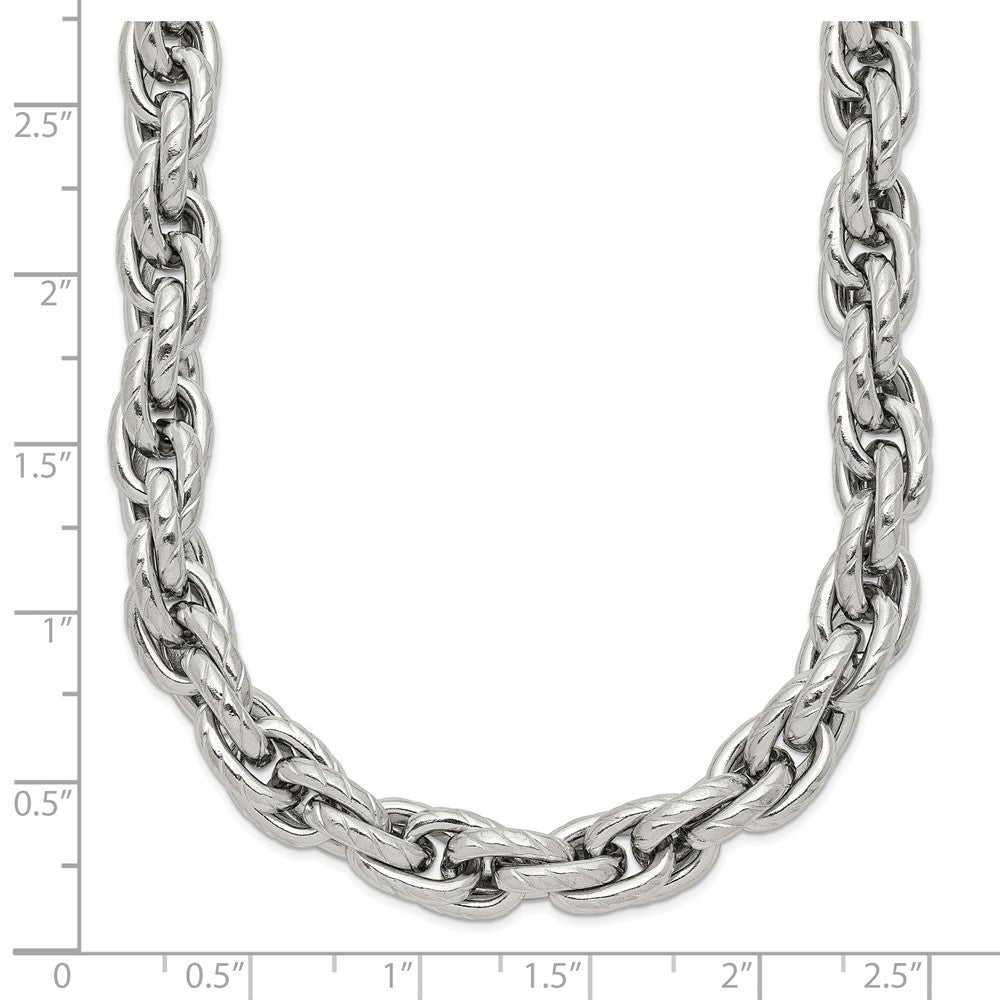 Chisel Stainless Steel Polished and Textured Fancy Rope Chain
