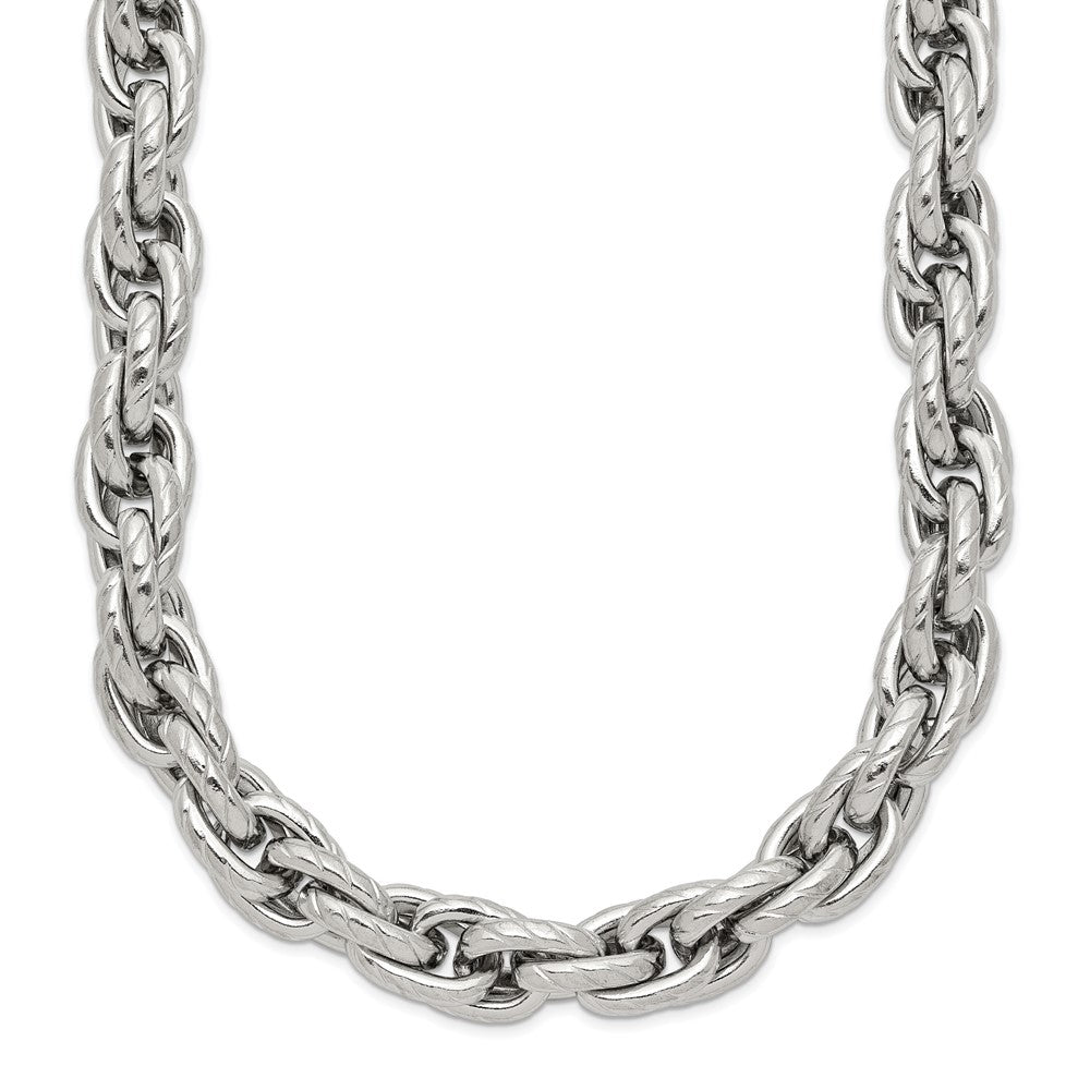 Chisel Stainless Steel Polished and Textured Fancy Rope Chain