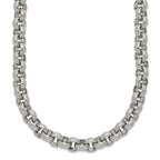 Chisel Stainless Steel Polished and Textured Link Necklace