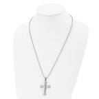 Chisel Stainless Steel Polished Cross Pendant on a 24 inch Ball Chain Necklace