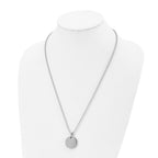 Chisel Stainless Steel Brushed and Polished Reversible Round 4mm Dog Tag on a 24 inch Ball Chain Necklace