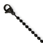 Chisel Stainless Steel Brushed and Polished Black IP-plated Cross Pendant on a 24 inch Ball Chain Necklace