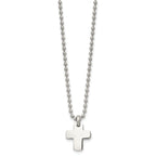 Chisel Stainless Steel Polished Cross Pendant on a 20 inch Ball Chain Necklace