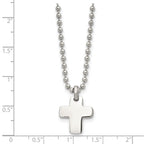 Chisel Stainless Steel Polished Cross Pendant on a 20 inch Ball Chain Necklace