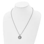 Chisel Stainless Steel Brushed and Enameled St. Christopher Medal on a 22 inch Ball Chain Necklace