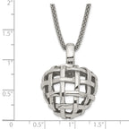 Stainless Steel Woven Heart Necklace