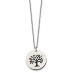 Chisel Stainless Steel Polished and Enameled Family Tree of Life Pendant on a 22 inch Cable Chain Necklace