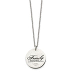 Chisel Stainless Steel Polished and Enameled Family Tree of Life Pendant on a 22 inch Cable Chain Necklace