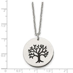 Chisel Stainless Steel Polished and Enameled Family Tree of Life Pendant on a 22 inch Cable Chain Necklace